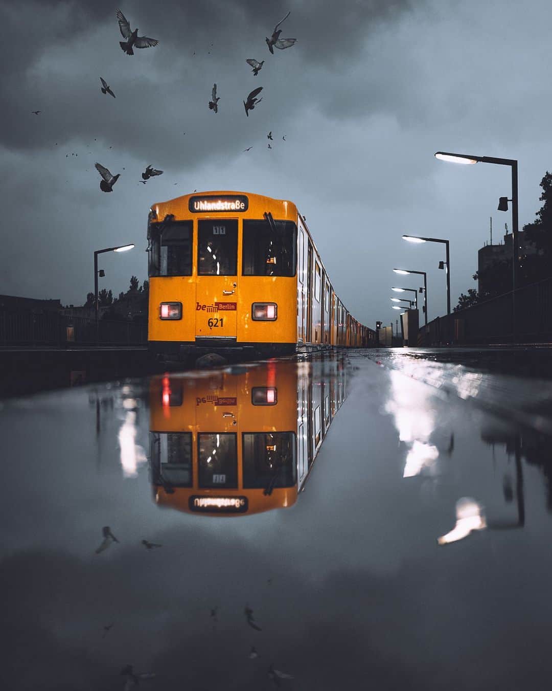Thomas Kakarekoのインスタグラム：「ghost train  Dark and moody skies over the city as the rain moves in. Perfectly on time for #halloween and a perfect opportunity to revisit one of my favorite photo spots.  #berlin」