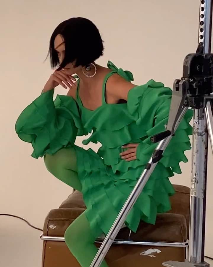 倉岡晋也のインスタグラム：「Backstage ✔︎ @laruicci RTW SS21 Styling for three girls Thanks @__cemcinar__ @laruiccirecords @adam_peter @theofremont @wearenewcomers @anitajolles @hikageyumiko @sinarabarbosa @wolfnana @mariame_ouatt @studiozeroparis @autrementpr #laruicci #pfw2021」