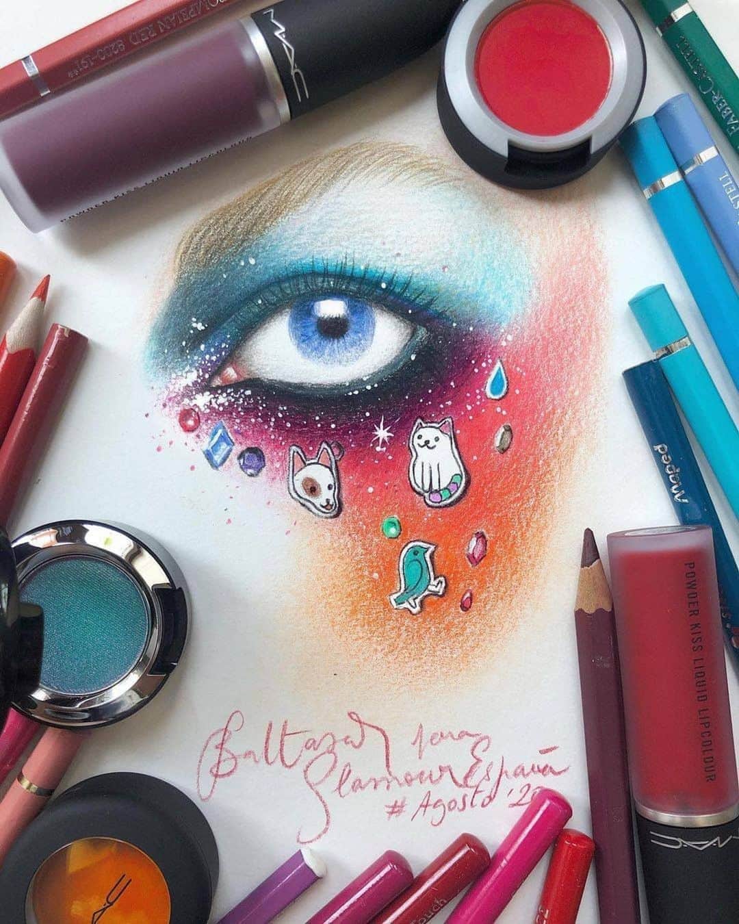 M∙A∙C Cosmetics Japanのインスタグラム：「10月31日はハロウィン🎃 キャンバスに描くように、自由な発想でメイクを楽しみましょう🎨マットとグリッターの相反する質感と鮮やかなカラーをミックスして、大胆なメイクにトライして✨ ㅤ Regram from @maccosmetics @baltasaroficial #MACHalloween #MACハロウィン #MACCosmeticsJapan #MACコスメ #MACCosmetics #コスメ #メイク #アイシャドウ #アイメイク #makeup #cosme #lip #lipmakeup #cosmetics #ハロウィン #ハロウィンメイク #ハロウィンパーティー #ハロウィン2020 #halloween #halloweenmakeupideas2020#halloweenmakeup #halloweenparty #ブルーメイク #メイクアップ #メイク好き #メイク術 #化粧品 #ラメメイク」