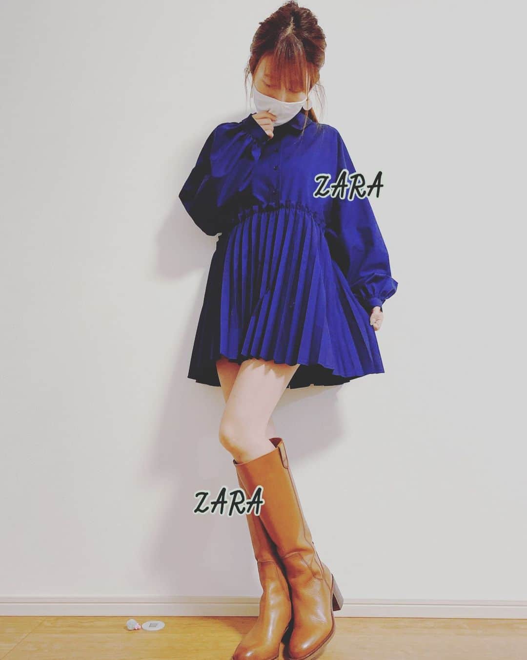井上ゆりなさんのインスタグラム写真 - (井上ゆりなInstagram)「全身ZARA。 やっとお気に入りのブーツが履けた♡ 色とヒールの太さ高さバッチリ☺︎♡ ZARAワンピもヒラヒラ可愛い😍  #zara コーデ#zaraワンピ#zaraブーツ」10月31日 20時23分 - i.yurina12