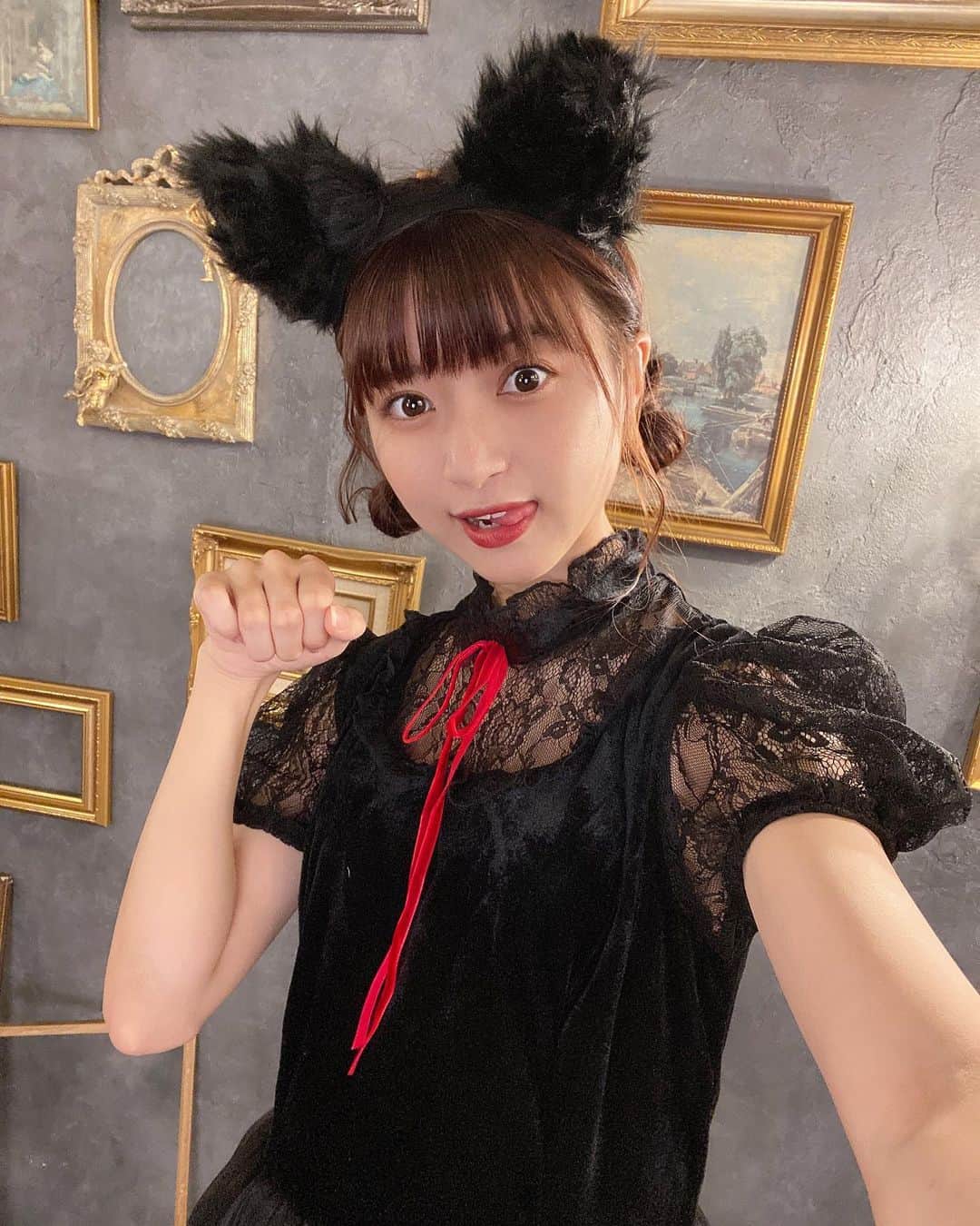 谷口萌衣子のインスタグラム：「😸  撮って頂いた写真はTwitterに載せた！  #ミスキャンパス立命館  #ハロウィン #コスプレ #ハロウィン仮装」