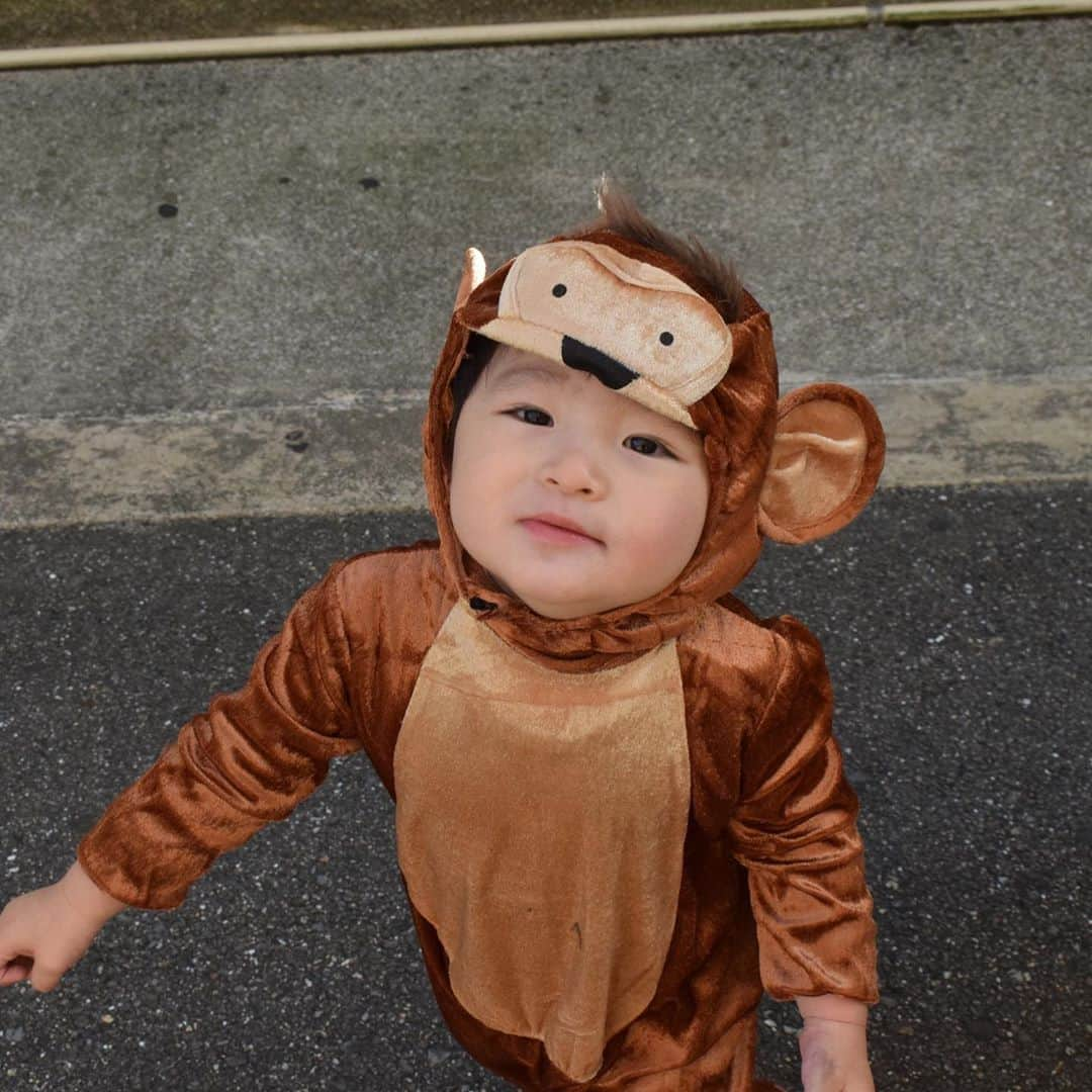 山﨑さおりさんのインスタグラム写真 - (山﨑さおりInstagram)「私的ハイライトジョージ🐒 . . #ハロウィンコスプレ  猿じゃなくて#おさるのジョージ　だよ🐵🤎 ただの親バカ更新すいません😂テヘ #千ちゃんの記録」10月31日 21時28分 - saori_emunjewelry