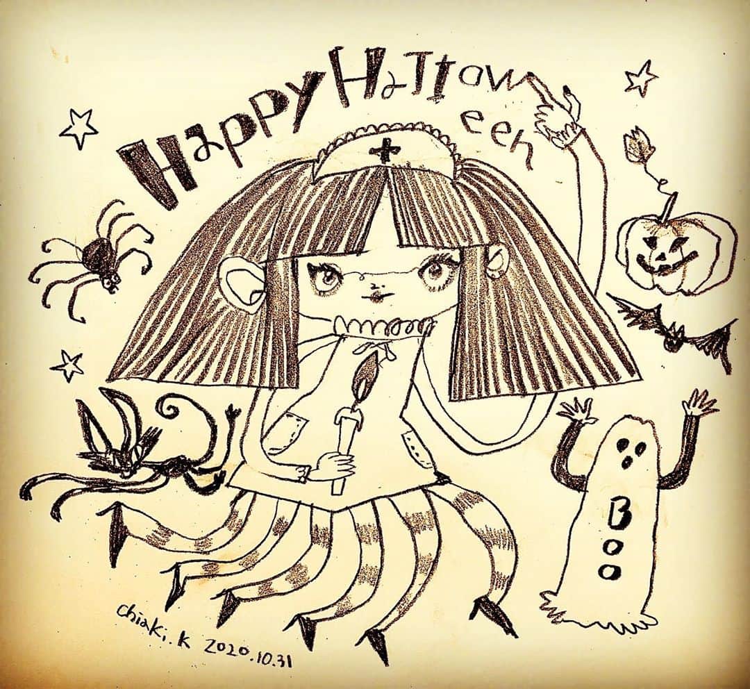 チアキコハラさんのインスタグラム写真 - (チアキコハラInstagram)「👻happy Halloween🎃 なんだかんだでもう10月31日🦇 . #happyhalloween  #trickortreat 🎃🍭🍬 #ハッピーハロウィン  #drawing #art #pencil #鉛筆画  #artist👩‍🎨　#monster」10月31日 21時43分 - chiaki_kohara