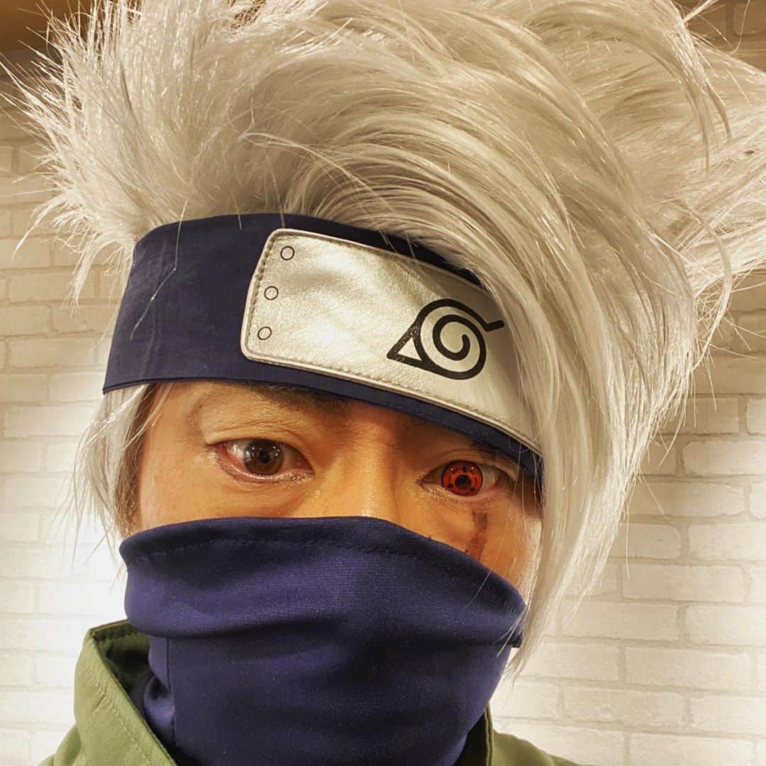 田村淳のインスタグラム：「ハッピーハロウィン🎃  ハタケカカシになりました！  みんなはコスプレしましたか？  #ハロウィンコスプレ」