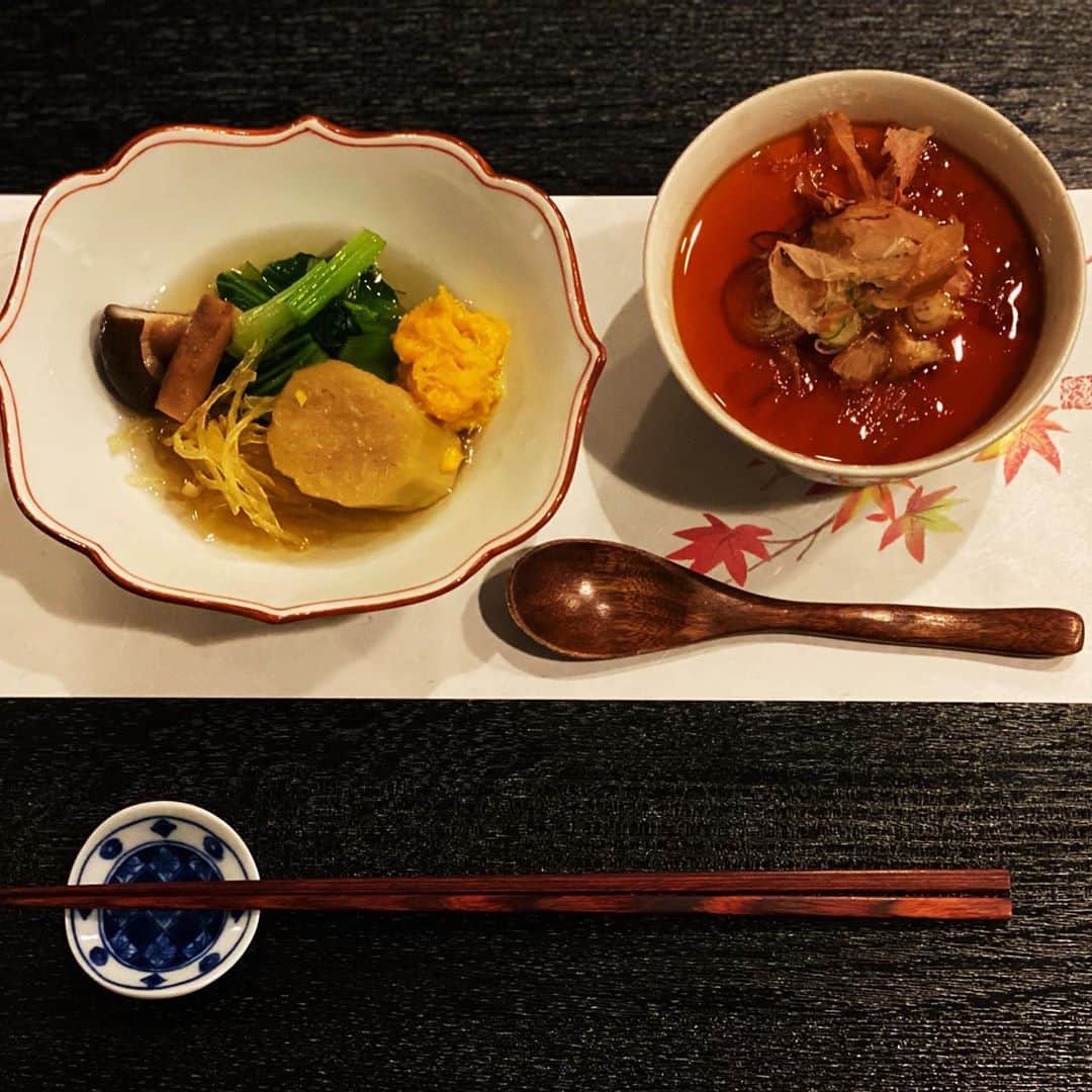 内田朝陽さんのインスタグラム写真 - (内田朝陽Instagram)「ご馳走さまでした。 ありがとうございました。  ・今日の炊き込みは、蛸と牛蒡。  #和食　#秋　#四季」10月31日 21時58分 - asahi_uchida