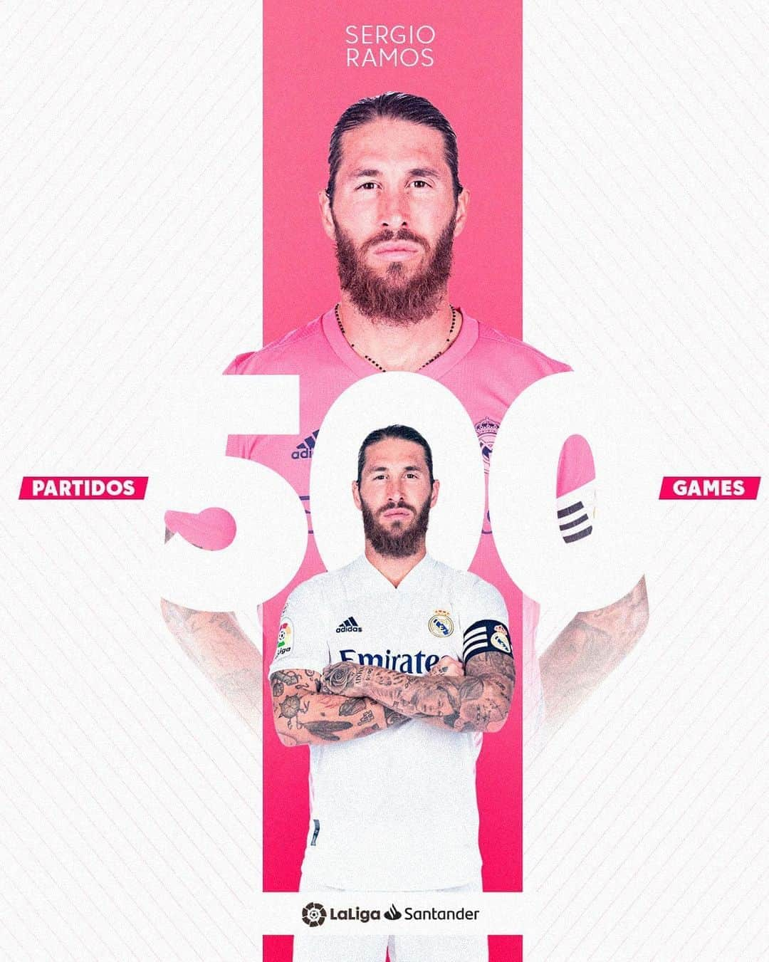 LFPさんのインスタグラム写真 - (LFPInstagram)「🙌 5⃣0⃣0⃣ 🙌  🌟 A true LEGEND, @sergioramos!  💜©️ @realmadrid’s CAPTAIN reaches 500 matches in #LaLigaHistory played with Real Madrid and @sevillafc!   🙌 5️⃣0️⃣0️⃣ 🙌  🌟 ¡Eres LEYENDA, #SergioRamos!  💜©️ ¡El CAPITÁN del #RealMadrid alcanza los 500 partidos en #LaLiga History jugados con el conjunto madridista y el #SevillaFC!  #LaLigaSantander #RealMadridHuesca #Football #Legend #YouHaveToLiveIt #HayQueVivirla」10月31日 22時01分 - laliga