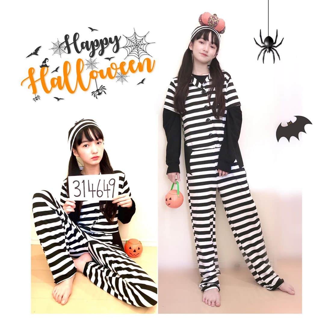 のインスタグラム：「🎃ハロウィン👻 今年は囚人になってみました！  逮捕されちゃった😇 ・ ・ ・ #halloween #ハロウィン #コスプレ #ハロウィンコスプレ #囚人 #囚人コスプレ #10月31日 #仮装」