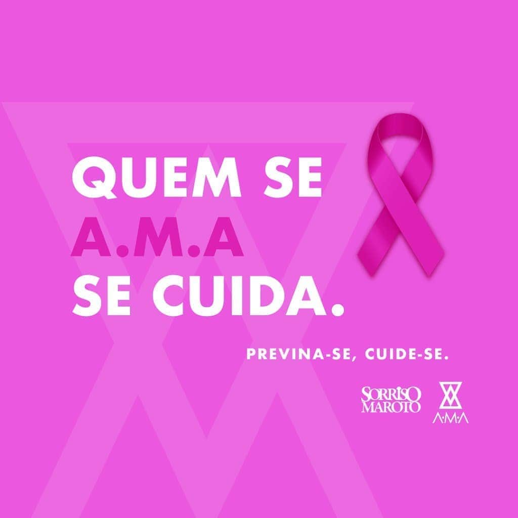 のインスタグラム：「O #OutubroRosa está acabando, mas a prevenção é pra sempre. Compartilhe este post e faça essa mensagem chegar para o máximo de pessoas possíveis. Você pode salvar uma vida. #SorrisoMarotoAMA」
