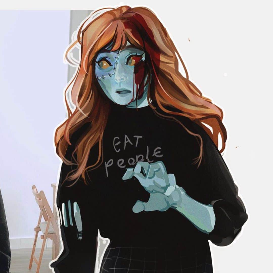Laura Brouwersさんのインスタグラム写真 - (Laura BrouwersInstagram)「Happy Halloween 👻 🍬 🎃  Thought i’d do something different for today hehe  What are your halloween plans?? I’m playing some spooky games with friends over discord !!  The sweater is by @deandobbs !」10月31日 22時35分 - cyarine