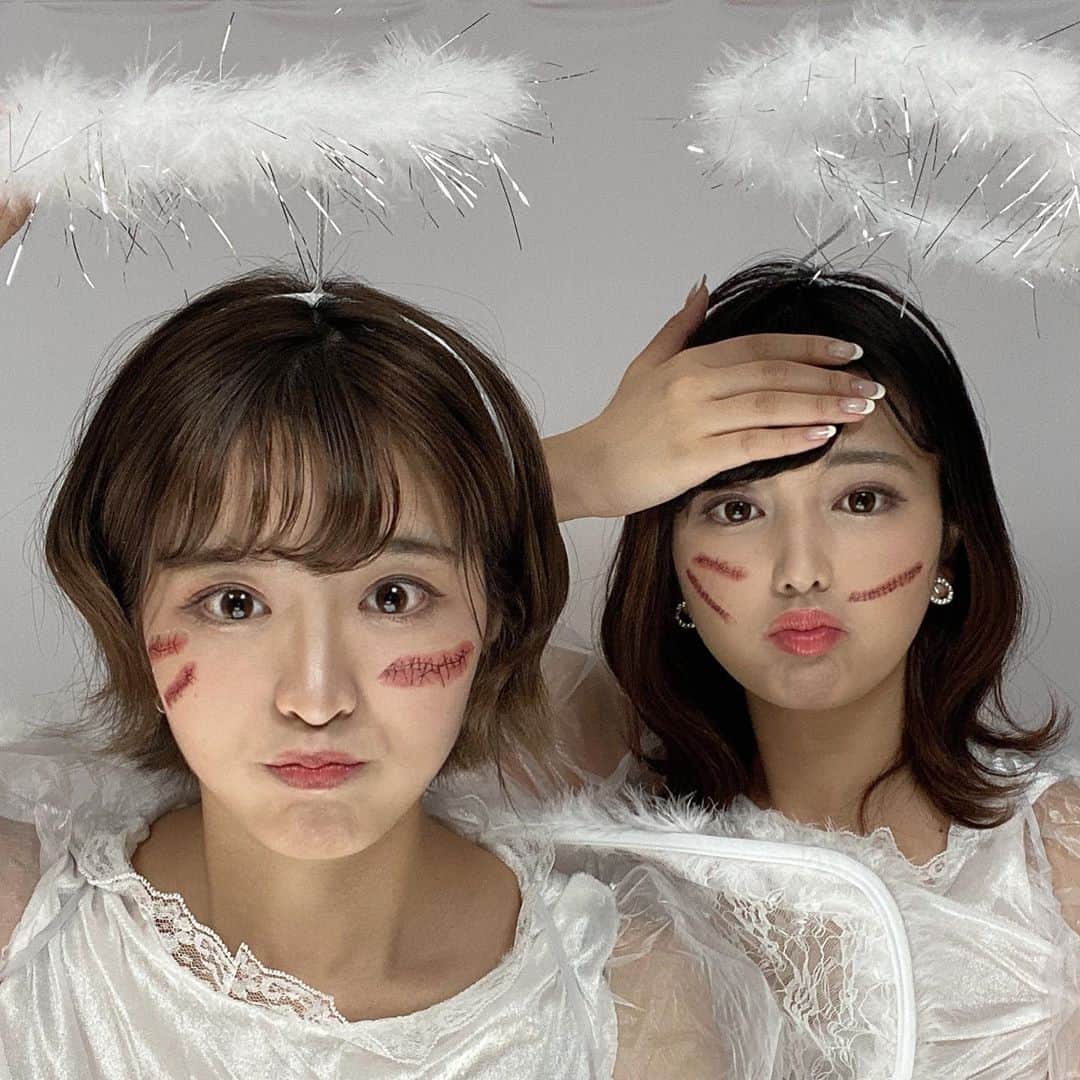 坂田茉世さんのインスタグラム写真 - (坂田茉世Instagram)「HAPPY HALLOWEEN 👼🏻🤍 去年は悪魔の仮装だったのですが、 今年は10分だけ天使になりました~！」10月31日 23時27分 - mayopppe_