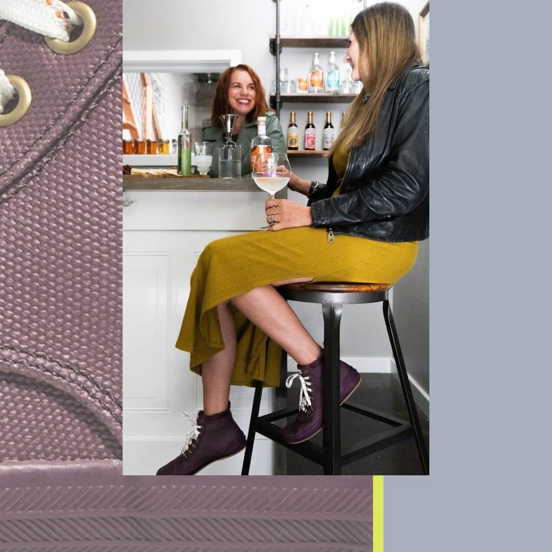 Kedsのインスタグラム：「"Since founding the group, we have been able to help each other garner tangible wins like new account placements, press opportunities and distributor introductions. We have also been able to pool our resources to buy larger spaces at trade shows that would normally be too expensive for us individually. There have also been the more intangible successes. Since forming the group, we have seen many of our members go on to secure big wins—from launching new products, to completing fundraisers, or starting joint ventures."   Tara embraces her support network in the burgundy Scout Boot.」
