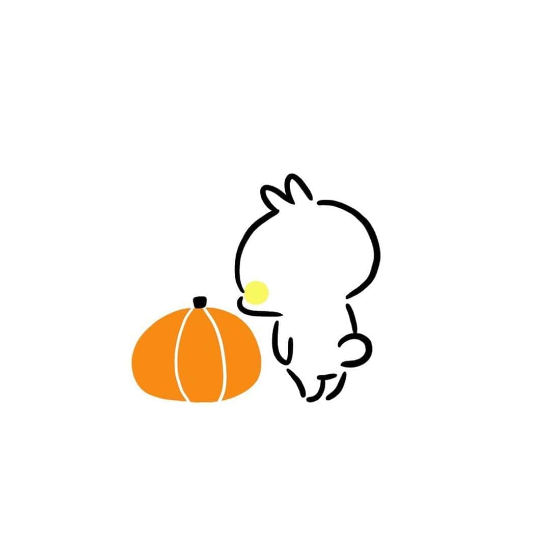 カモさんのインスタグラム写真 - (カモInstagram)「みんなでやったら楽しかったです #カボチャ#pumpkin#ハロウィン#halloween#満月#fullmoon#くまさん#ドッキー#ウサギタケ#usagitake」11月1日 9時59分 - illustratorkamo
