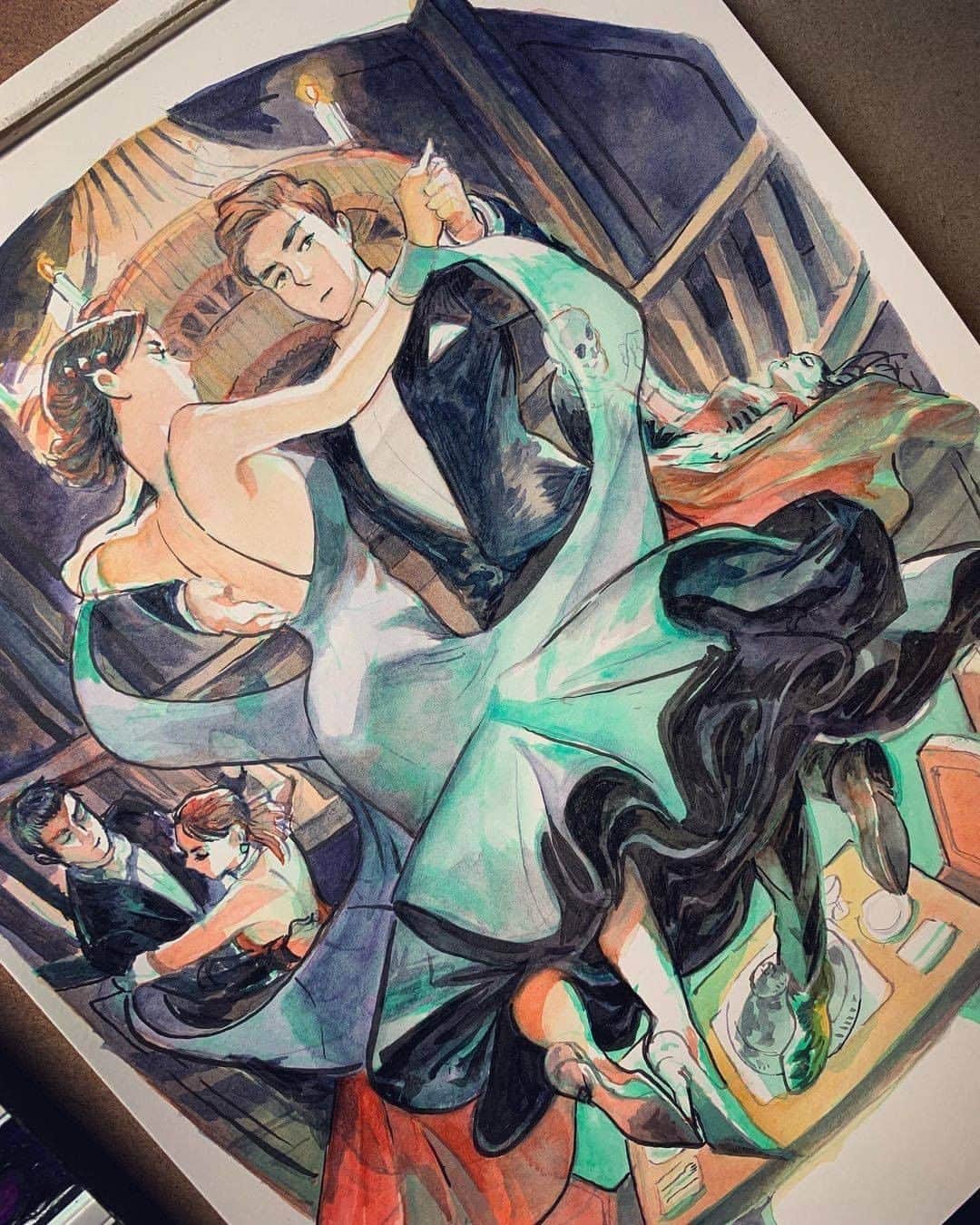Kuretakeさんのインスタグラム写真 - (KuretakeInstagram)「インクトーバー26-30日のお題「隠れる・音楽・浮かぶ・靴・不吉」が1枚の絵に描かれています👻🕺🏻💃🏻!  👻🕺🏻💃🏻Inktober 26-30 Hide, Music, Float, Shoes, and Ominous  Art by: @brycekhodraws Made with: 1. 美文字筆ぺん/ KURETAKE BIMOJI FUDE PEN  2. 仮名用コリンスキー面相／ZIG CARTOONIST MENSO BRUSH Kolinsky Small 3. 呉竹 顔彩耽美／KURETAKE GANSAI TAMBI  No ©Copyright infringement intended. Any issues? Please contact us to fix it.  #kuretake_inktober #inktober2020 #inktober #blackpenart #dailydraw #inkillustration #inkdrawing #penandinkdrawings #kuretake #kuretakezig #inktober #呉竹 #インクトーバー #インクトーバー2020 #kuretakeinktober #呉竹筆ペン #顔彩耽美 #kuretakegansaitambi #kuretakebrushpen #halloweenillustration #inktoberday26 #inktober2020hide #inktober2020music  #inkotoberday27 #inktoberday28 #inktober2020float  #inktoberday29 #inktober2020shoes  #inktoberday30 #inktober2020ominous」11月1日 11時00分 - kuretakejapan