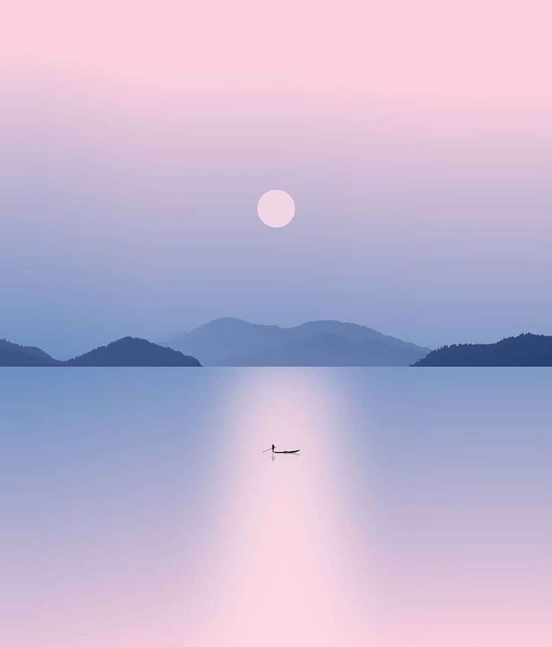 Canon Photographyさんのインスタグラム写真 - (Canon PhotographyInstagram)「Such a peaceful minimalistic image. Photography // @andhikaramadhian Curated by @steffeneisenacher  #moon #minimalism #minimalphotography #fullmoon #kayaking」11月1日 6時22分 - cpcollectives