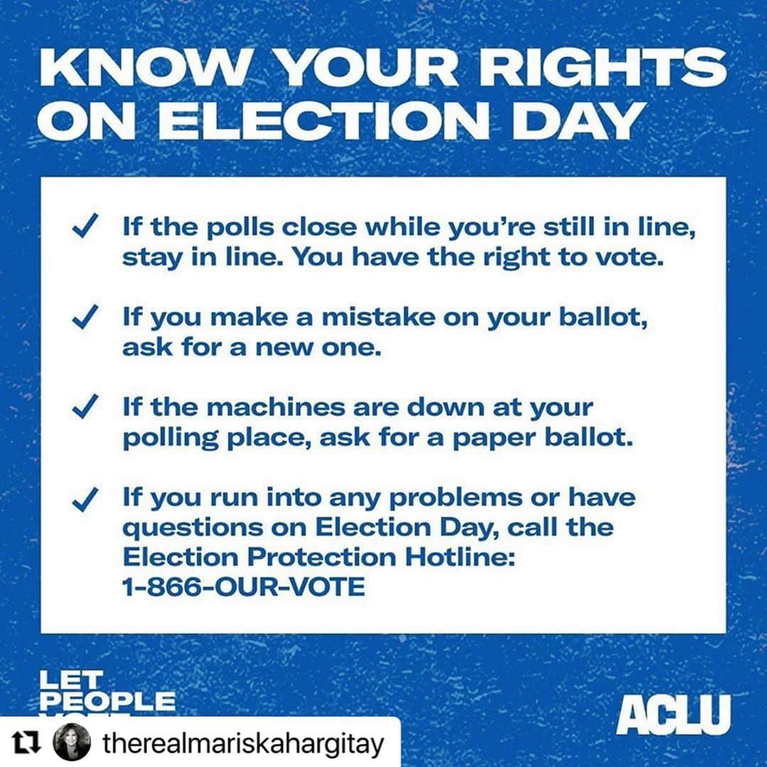 レスリー・フェラさんのインスタグラム写真 - (レスリー・フェラInstagram)「Listen to my doppelgänger!! 😊 . . . #vote #stayinline #voteinperson #findaballotdropbox #dontgiveup #riseup #votethemout #bidenharris2020  . . .  Repost @therealmariskahargitay with @make_repost ・・・ #Repost  ・・・ Know your rights! 🗳🗳🗳🇺🇸🇺🇸🇺🇸 @aclu_nationwide」11月1日 8時20分 - mslesleyfera