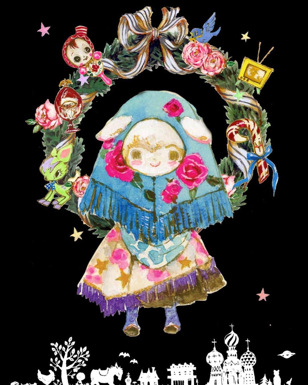 加倉井ミサイルのインスタグラム：「ナヤブリのロシアンミミちゃんが11月をお知らせします🇷🇺  #Ноябрь  #今日のミミちゃん🐏 #todaysmimi🐏 #sofvi #vag22  #medicomtoy #絵本  #manga #cartoon #cartoons  #painting #illustration #art #artwork #artist #picturebooks #Childrensbook #childrenbook #stuffed #softtoy #softtoys #stuffedanimals #stuffedsheep  #sheep #happy」