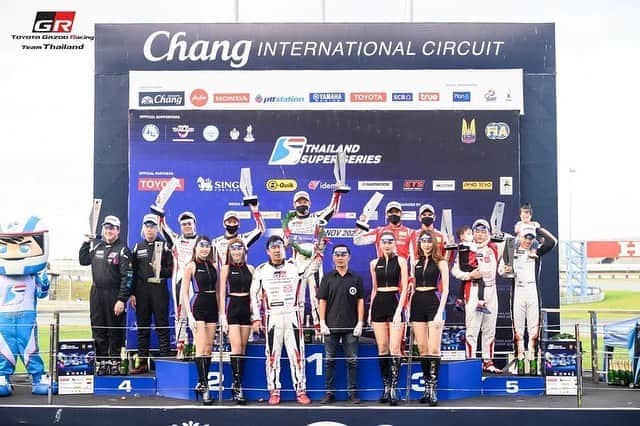 Toyota team thailandさんのインスタグラム写真 - (Toyota team thailandInstagram)「🏆🏆DOUBLE CHAMP 🏁🏁DOUBLE CLASSES🏆🏆  TOYOTA Gazoo Racing Team Thailand ฟอร์มแรง คว้าแชมป์ ซูเปอร์คาร์ 2 รุ่นซ้อน Thailand Super Series 2020 R.1-2 Class: GTM Car: Lexus RC-F GT3 🚗Car No.39 - ณัฐวุฒิ เจริญสุขะวัฒนะ (วัว)  Race 1: 🏆CHAMPION🏆 (7th Overalls)  Race 2: 🏆CHAMPION🏆 (8th Overalls) 🚗Car No.38 - ณัฐพงษ์  ห่อทองคำ (แมน) // อัครพงษ์ อัคนีนิโรธ (เอ็กซ์)  Race 1:🥈 2nd in Class (9th Overalls)  Race 2:🥈 2nd in Class (10th Overalls)  Class: GT3 Car: Lexus RC-F GT3 🚗Car No.19 - สุทธิพงศ์ สมิตชาติ (อาร์โต้) // มานัต กุละปาลานนท์ (ต้น)  Race 1: 8th in Class (11th Overalls)  Race 2: 8th in Class (9th Overalls)  Class: GTC Car: GR Supra 🚗Car No.37 - มานัต กุละปาลานนท์ (ต้น)  Race 1: 5th in Class (5th Overalls)  Race 2: 🏆CHAMPION🏆 (2nd Overalls) 🚗Car No.19 - สุทธิพงศ์ สมิตชาติ (อาร์โต้)  Race 1: 6th in Class (7th Overalls)  Race 2: 4th in Class (5th Overalls) #อยากเห็นคนไทยหัวใจมอเตอร์สปอร์ต #TeamWork #ThaiTeam #TOYOTAGazooRacingteamThailand #CheerThai #ThaiPride #ไม่เชียร์ไทยแล้วจะเชียร์ใคร #แข่งรถ #นักแข่ง #ทีมคนไทย #Car #RaceCar #LexusRCF #TOYOTA86 #SuperCar #CHR #Supra #Corolla #GR #TGR #GazooRacing」11月1日 20時26分 - toyotagazooracingteamthailand