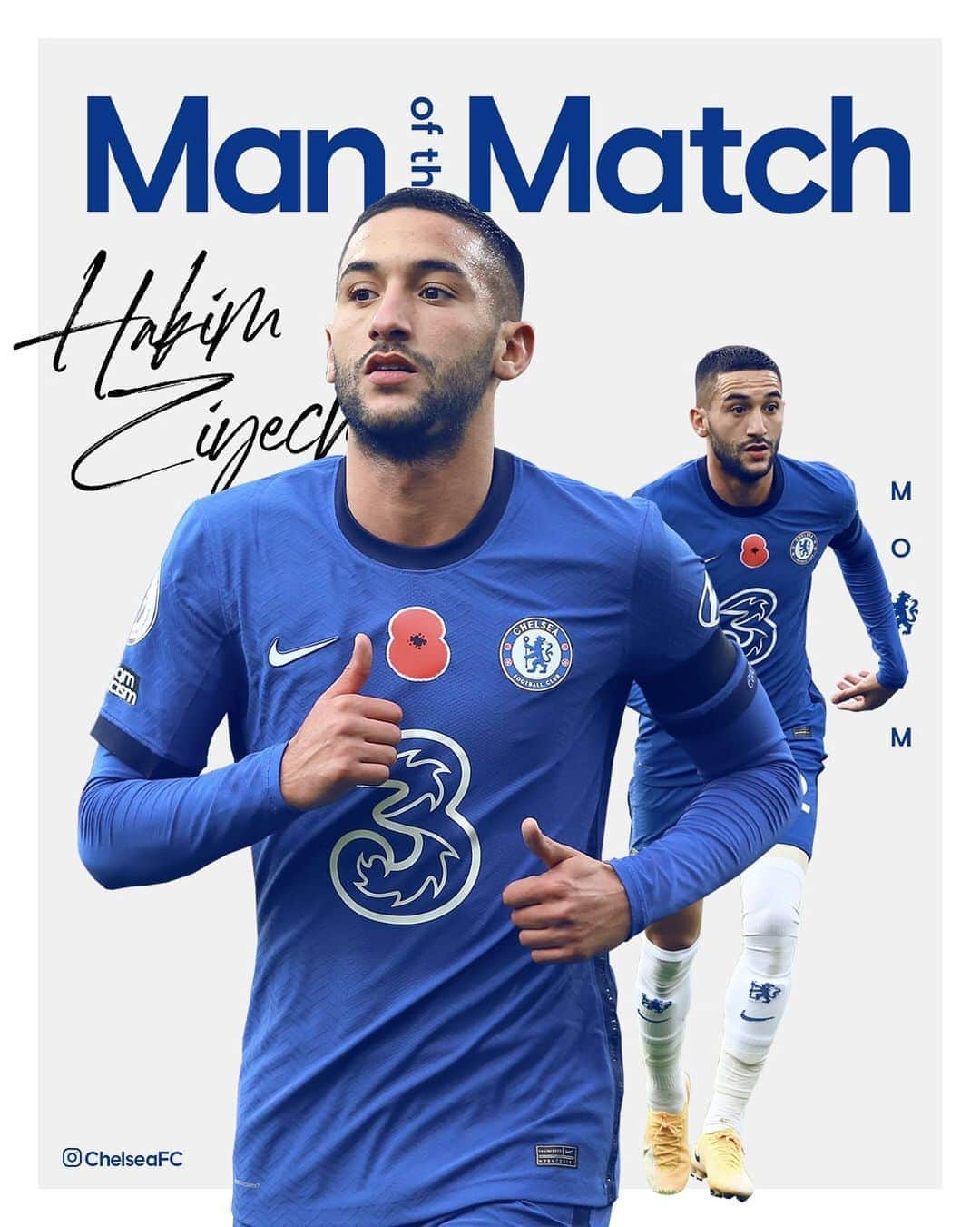 チェルシーFCさんのインスタグラム写真 - (チェルシーFCInstagram)「MOTM (again)! 🧙‍♂️ @HZiyech #BURCHE #CFC #Chelsea」11月1日 19時52分 - chelseafc