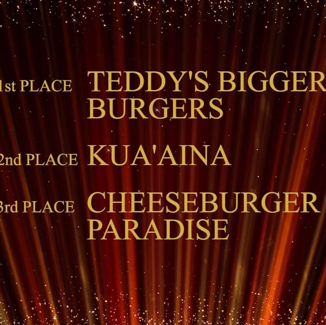 111-Hawaii Awardさんのインスタグラム写真 - (111-Hawaii AwardInstagram)「ハンバーガー部門 一位　Teddy’s Bigger Burger  おめでとうございます🎉‼️」11月1日 12時54分 - 111hawaiiaward