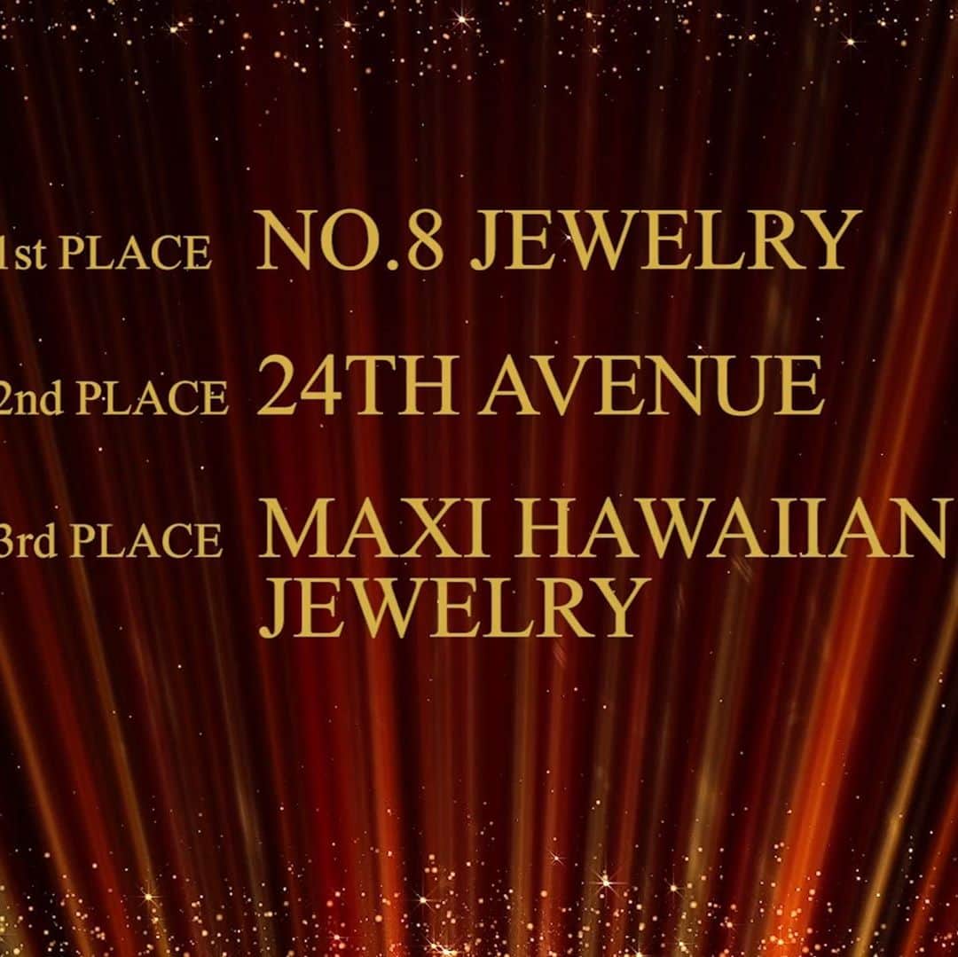 111-Hawaii Awardさんのインスタグラム写真 - (111-Hawaii AwardInstagram)「ジュエリー部門 一位　No.8 Jewelry  おめでとうございます🎉‼️」11月1日 13時14分 - 111hawaiiaward