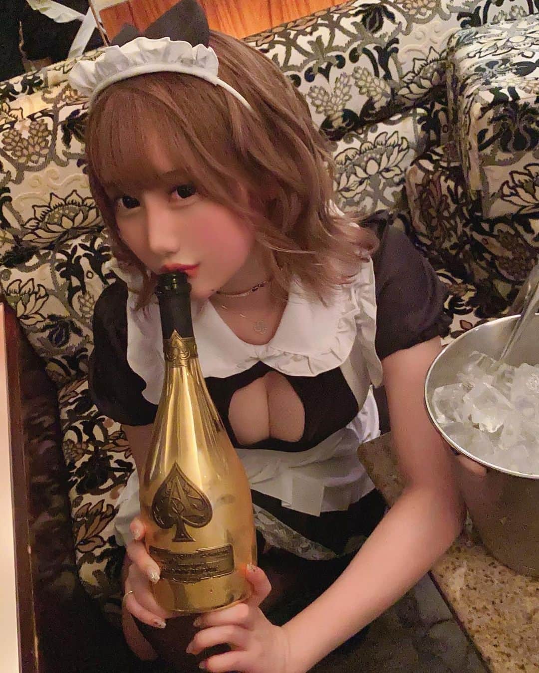 SEIRAのインスタグラム：「ヴーヴーに続き 「アルマンド」を調べてみました☺️✨✨ 日本でも評価の高い アルマン・ド・ブリニャックは、 1625年より13世代にわたり続く独立した メゾンから生まれました。🐣 メゾン(フランス語で家という意味)  アルマン・ド・ブリニャックの ⾼級キュヴェは、 （キュヴェ、 フランス語で直訳すると、発酵槽。 ワインを発酵させるときに使う。 タンクや樽のこと。） 先祖代々250年以上にわたり一族で ブドウ栽培を⾏ってきたこの地において、　 最⾼品質よりもさらに 質の⾼いシャンパーニュ を作ることを⽬指し心血を 注いだ結晶なのだそうです☺️✨  こだわり…🧐 アルマン・ド・ブリニャックは わずか18⼈❕👀 から成る熟練した職⼈達が、 ブドウを搾るところ からワインがセラーより出荷されるまで、 すべての作業を⼿掛けるそうです❕ 人数の少なさに驚きました❕😳✨  ブドウの収穫、ワインボトルを磨く作業、 ボトルにラベルを貼る作業など、 すべての⼯程が⼿作業で⾏われます。 職⼈達が細かいところまでに気を配り、 すべての⼯程で最⾼の仕事ができるよう、 アルマン・ド・ブリニャックは ⼤量⽣産をしていません。  だから、日本でも「アルマンドは別格」 アルマン・ド・ブリニャック の⽣き⽣きとした フルーティ、かつ柔らかな⾆触りと バランスの取れた酸味は、 細⼼の注意を払い選び抜かれたブドウにより搾られた果汁の味が昇華した賜物… と呼ばれているのですね☺️💕✨  #キープグループ #ニュークラブ #キャバクラ #ホステス #キャバ嬢 #北海道 #札幌 #さっぽろ #すすきの #ススキノ #歌舞伎町 #北新地 #錦 #中洲 #followme #likeforlikes #l4l #followforfollow #f4f #メイド#ハロウィン#コスプレ#ledwine#champagne#アルマンド」