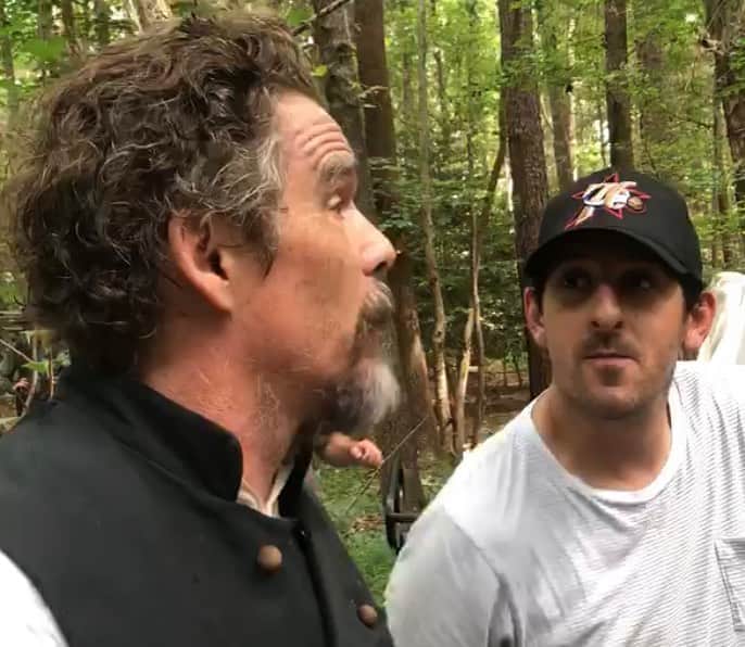 アダム・シャピロのインスタグラム：「A cut scene from the good lord bird where Jew Weiner finds an Iverson Era sixers hat in a wagon and proudly shows it to John Brown who then prays about it for 3 hours.」