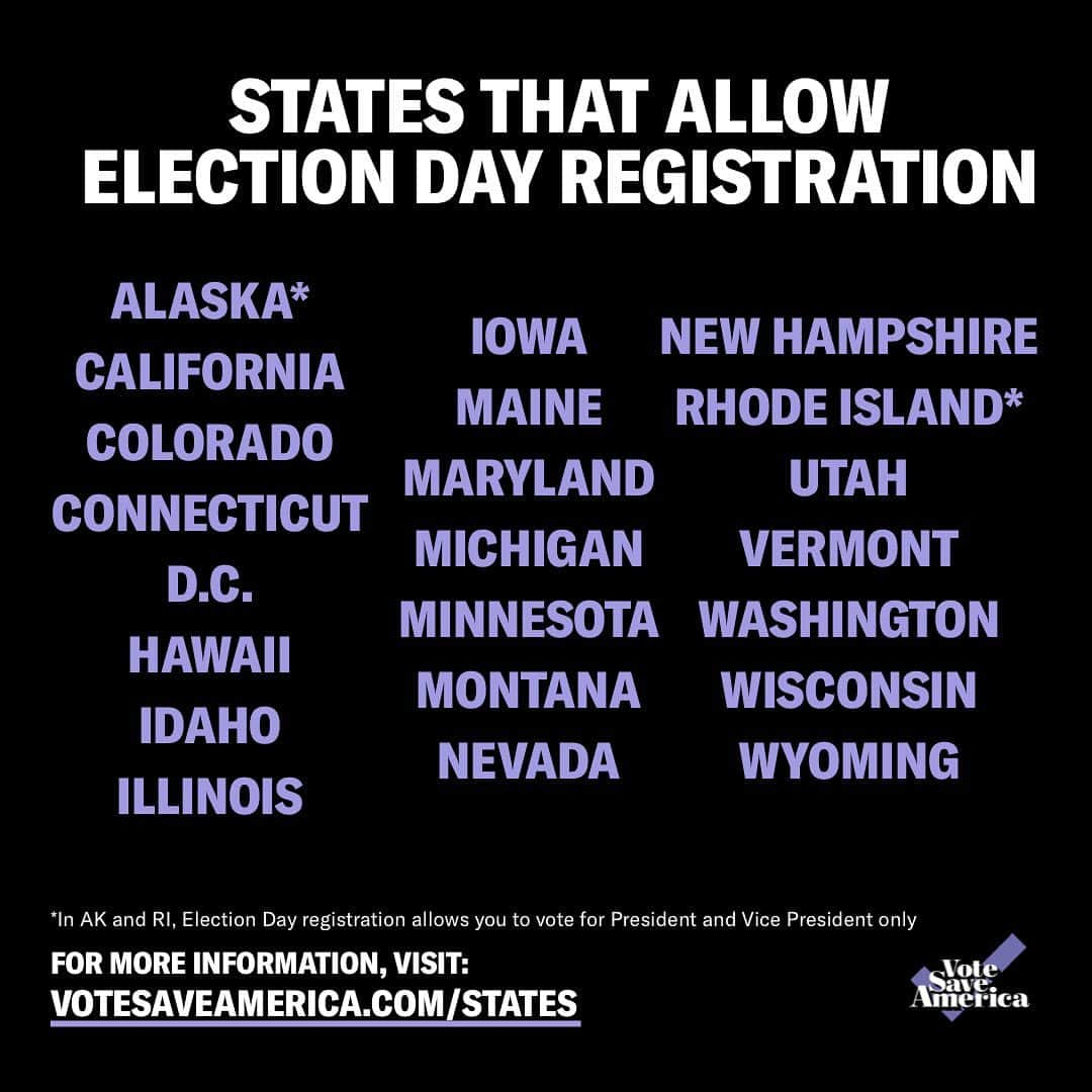 ジャック・ファライーさんのインスタグラム写真 - (ジャック・ファライーInstagram)「If you live in one of these states, and you’re not registered to vote, it’s not too late! Don’t let that deter you from voting. #votesaveamerica」11月2日 5時23分 - jackfalahee