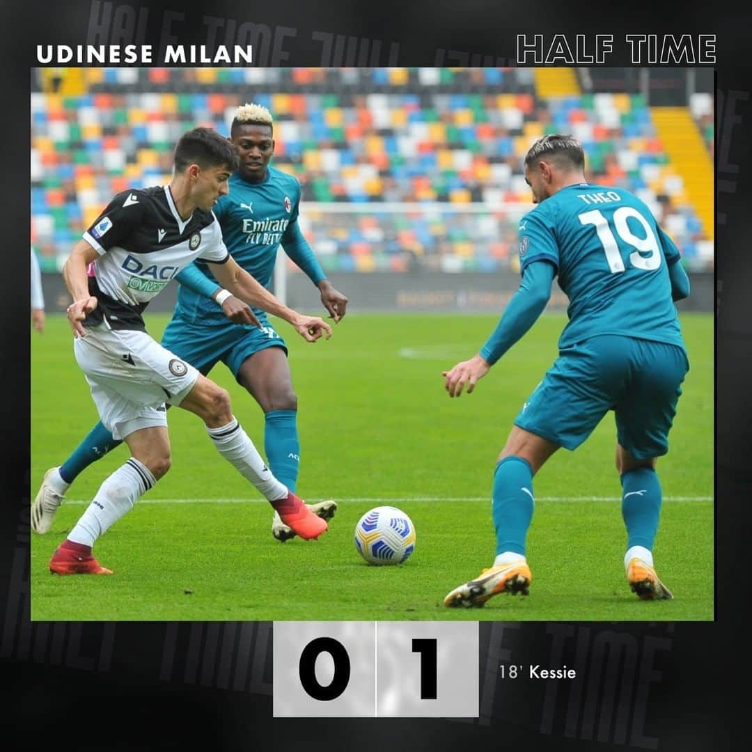 ウディネーゼ・カルチョさんのインスタグラム写真 - (ウディネーゼ・カルチョInstagram)「Half time #UdineseMilan 0-1   #ForzaUdinese #AlèUdin」11月1日 21時25分 - udinesecalcio