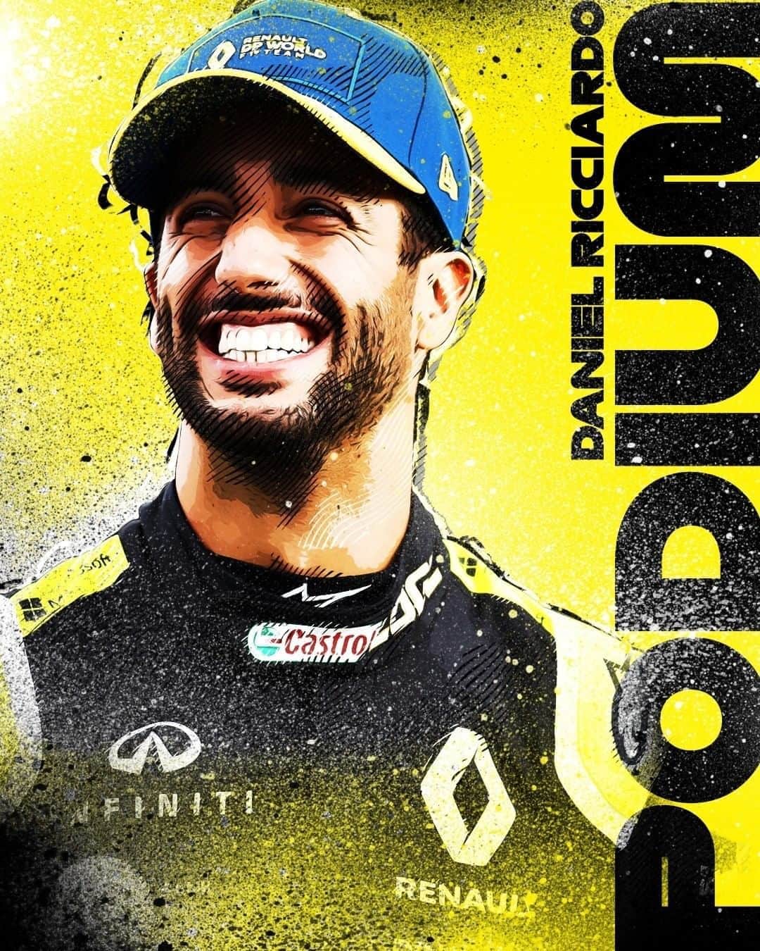 F1さんのインスタグラム写真 - (F1Instagram)「Look at that SMILE 😁 Another podium for @danielricciardo 🍾  It's a second podium of the season for the @renaultf1team driver 🏆  #F1 #Formula1 #ImolaGP #Ricciardo #Renault」11月1日 22時59分 - f1