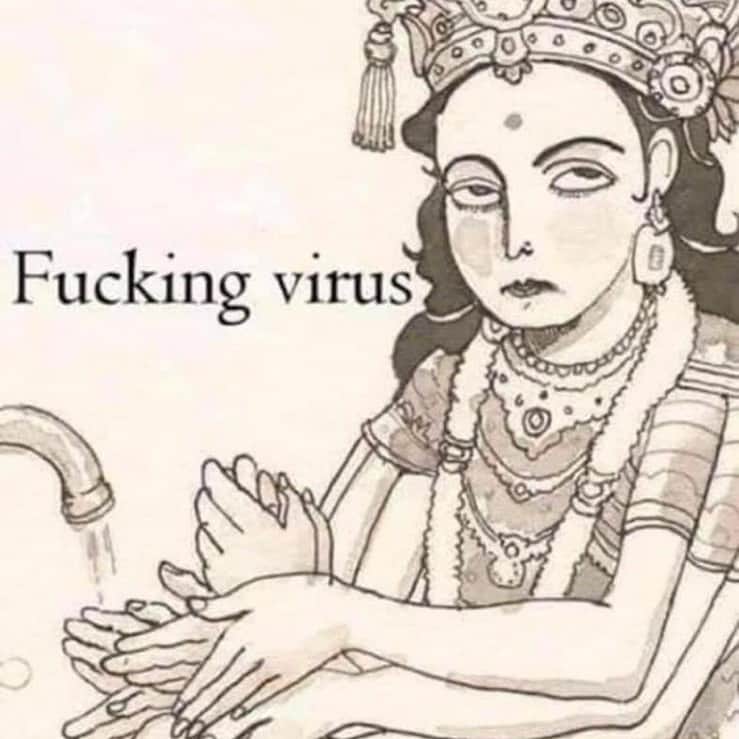 ジェイドジャガーのインスタグラム：「Current mood ,even the gods are in distress #motherindia」