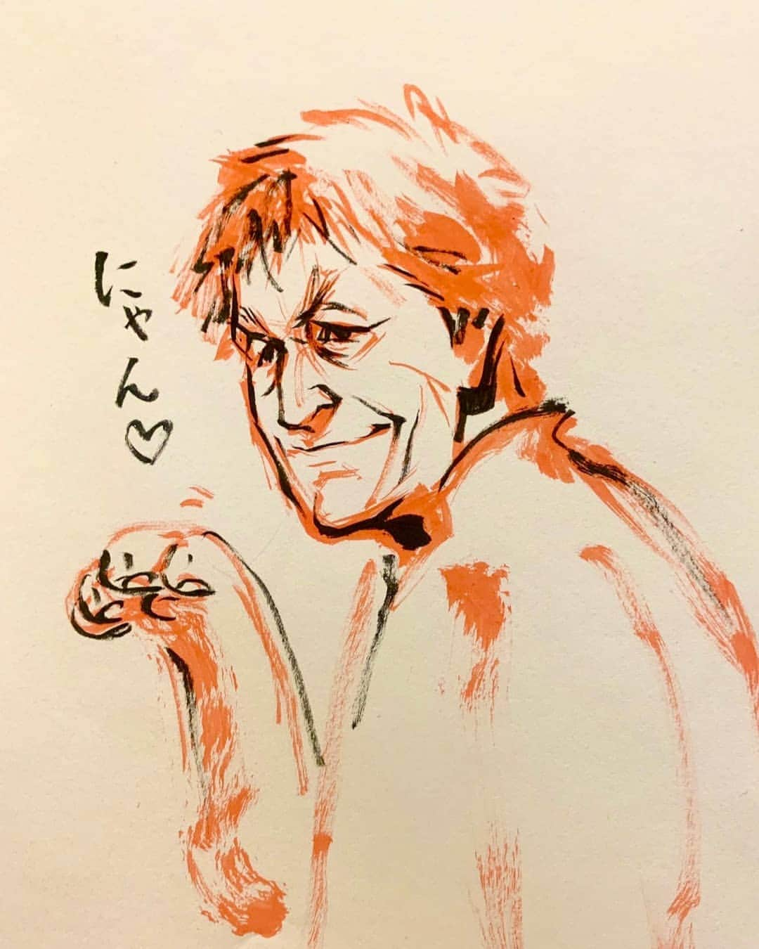 大高洋夫のインスタグラム：「イラストレーター岩元辰郎さんが「ハイキュー!!」観て描いてくれました！」