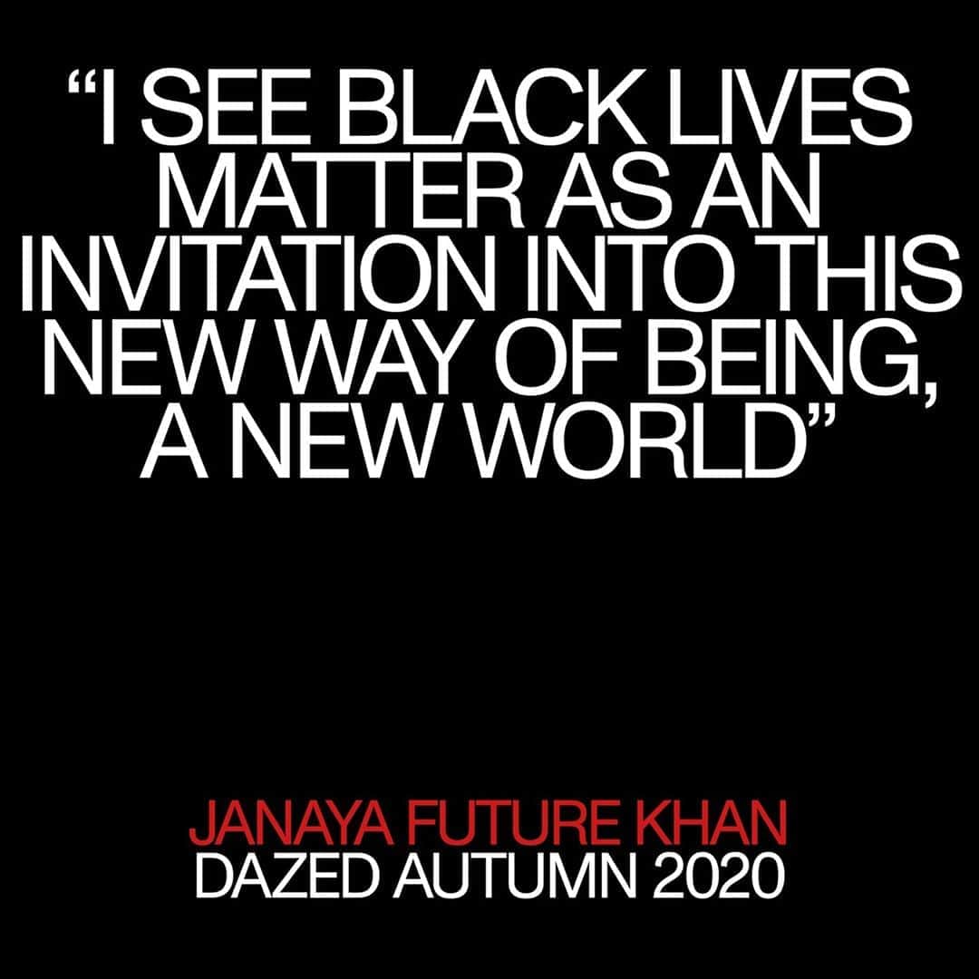 Dazed Magazineさんのインスタグラム写真 - (Dazed MagazineInstagram)「For their guest-edit, @janayathefuture’s voice is joined by many others from the movement, in an exploration of the recent history of #BlackLivesMatter, the challenges it faces in the current moment, and the hope it brings for a limitless future.⁠ ⁠ Tap the link in bio to explore more — including poetry, and an action plan for resisting in the digital age 📲⠀⁠ ⁠ Taken from the autumn 2020 #ReadUpActUp issue of #Dazed」11月2日 1時01分 - dazed