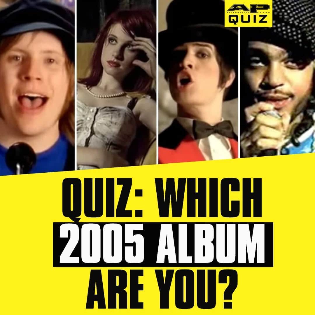 Alternative Pressさんのインスタグラム写真 - (Alternative PressInstagram)「QUIZ: We know you know every word to these 2005 releases from @falloutboy, @paramore, @PanicAtTheDisco, @GymClassHeroes and more, but which emo album does your personality really line up with most?⁠ LINK IN BIO⁠ .⁠ .⁠ .⁠ #paramore #falloutboy #fob #panicatthedisco #patd #gymclassheroes #2005 #2005music #scene #scenemusic #altpress #alternativepress」11月2日 4時01分 - altpress
