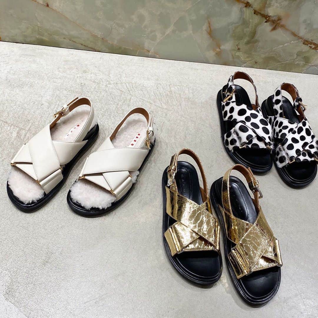 H BEAUTY&YOUTHさんのインスタグラム写真 - (H BEAUTY&YOUTHInstagram)「＜MARNI＞  FUR CROSS SANDAL for women ¥86,900-(tax in) GOLD FUSBETT for women ¥101,200-(tax in) DALMATIAN CROSS SANDAL for women ¥101,200-(tax in)  #H_beautyandyouth @h_beautyandyouth  #BEAUTYANDYOUTH #Unitedarrows #MARNI」11月2日 14時01分 - h_beautyandyouth