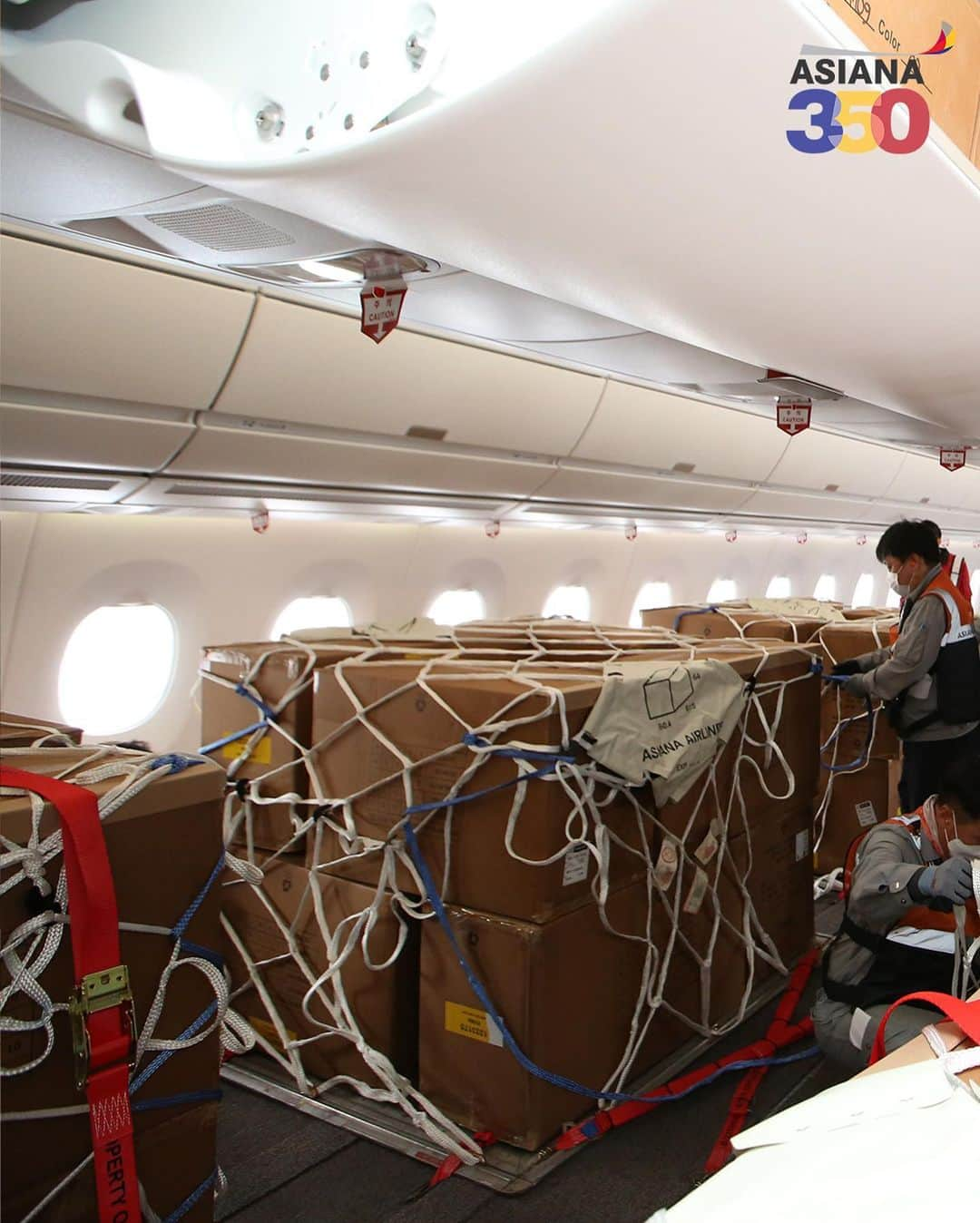 アシアナ航空日本地域公式アカウントさんのインスタグラム写真 - (アシアナ航空日本地域公式アカウントInstagram)「.﻿ 【 #アシアナ飛行機紹介 】 ﻿ ✈︎ A350-900 ✈ ﻿ ✈︎ 貨物機改造② ✈ ﻿ ﻿ 前回ご紹介した #A350-900 貨物機改造のつづき・・・。﻿ ﻿ 本日時点で保有している11機のA350のうち、２機を貨物機仕様へと一部改造しました。﻿ ﻿ この改造した貨物機は、今までにソウルからロサゼルスを始め、シアトル、シドニー、ベトナム、ネパール（不定期便）へ貨物を運んでいます。﻿ ﻿ 完全な貨物機ではないので、座席を取り外した場所への貨物搭載は、重機を使わず、大部分を人の手で行います。﻿ ﻿  また、アシアナ航空は、国際航空運送協会（IATA）より医薬品輸送品質認証 CEIV Pharma (The Center of Excellence for Independent Validators Pharma)を受けておりますので、今後医薬品の輸送にも寄与していきたいと思います。﻿ ﻿ ﻿ #アシアナ航空#アシアナ#アシアナ貨物#エアバス#airbus#A350#貨物#航空貨物#リニューアル#改造#ネパール」11月2日 14時36分 - asiana.jp_official