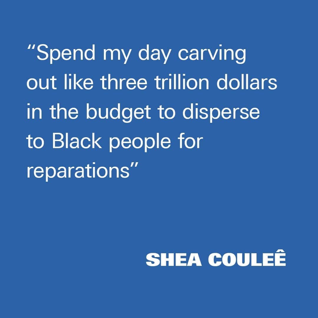 Dazed Magazineさんのインスタグラム写真 - (Dazed MagazineInstagram)「What would you do if you were president for a day?⁠ ⁠ @sheacoulee: I would literally spend it carving out like three trillion dollars in the budget to disperse to Black people for reparations. And I’d be like, ‘alright, I’m good, we got reparations – 400 years too late, but we got them. Thanks, bye!⁠ ⁠ Tap the link in bio to read more from figures from across culture, fashion, politics, activism discuss what they’d do in the White House 📲」11月2日 7時01分 - dazed