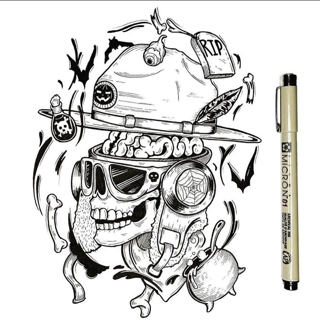 Art Collective Magazineさんのインスタグラム写真 - (Art Collective MagazineInstagram)「I love the illustrations @sketchandhustle has been pumping out! So awesome 👏  Go give him a follow for more great work! 💥🖊 #artnerdsupport #artnerd #artcollective #character #illustration #pen #penandink」11月2日 8時02分 - art_collective