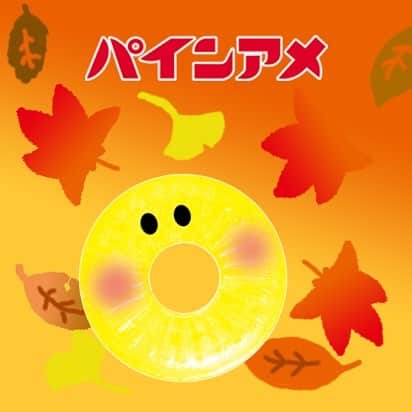 パインさんのインスタグラム写真 - (パインInstagram)「11月のアイコンです。  朝夕は涼しくなり、いよいよ秋本番ですね🍁 食欲の秋、ぜひパインアメや弊社キャンディを味わってみてくださいね♪  小腹が空いた時にキャンディを一粒食べると割と満足するので、小腹満たしにオススメです！  #パインアメ #パインアメ絵 #秋 #食欲の秋 #落ち葉  #イラスト」11月2日 9時59分 - pineame_pr