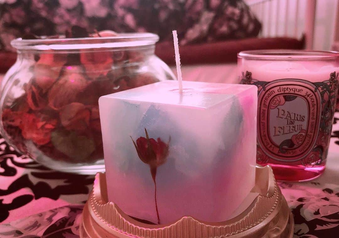 新原聖生さんのインスタグラム写真 - (新原聖生Instagram)「ゲキカワキャンドル 本物の薔薇だってさ もったいなくて火つけれねェ」11月2日 22時56分 - mellowmellowsena