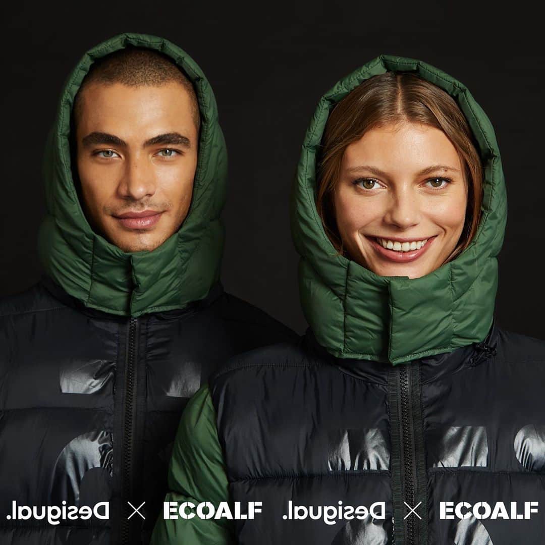 デシグアルのインスタグラム：「"Where the world sees waste, we see an opportunity". Make a #sustainable choice with these limited edition coats!  #DesigualxEcoalf #Lovetheworld」