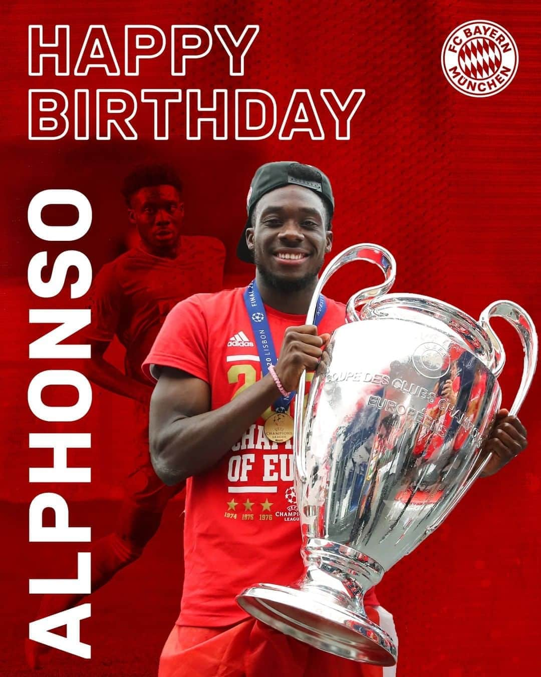 バイエルン・ミュンヘンさんのインスタグラム写真 - (バイエルン・ミュンヘンInstagram)「Happy 2⃣0⃣th birthday, @alphonsodavies! 🎂🎉   Celebrate with free #Phonzy printing, today only!  #FCBayern #MiaSanMia #HBD」11月2日 17時05分 - fcbayern