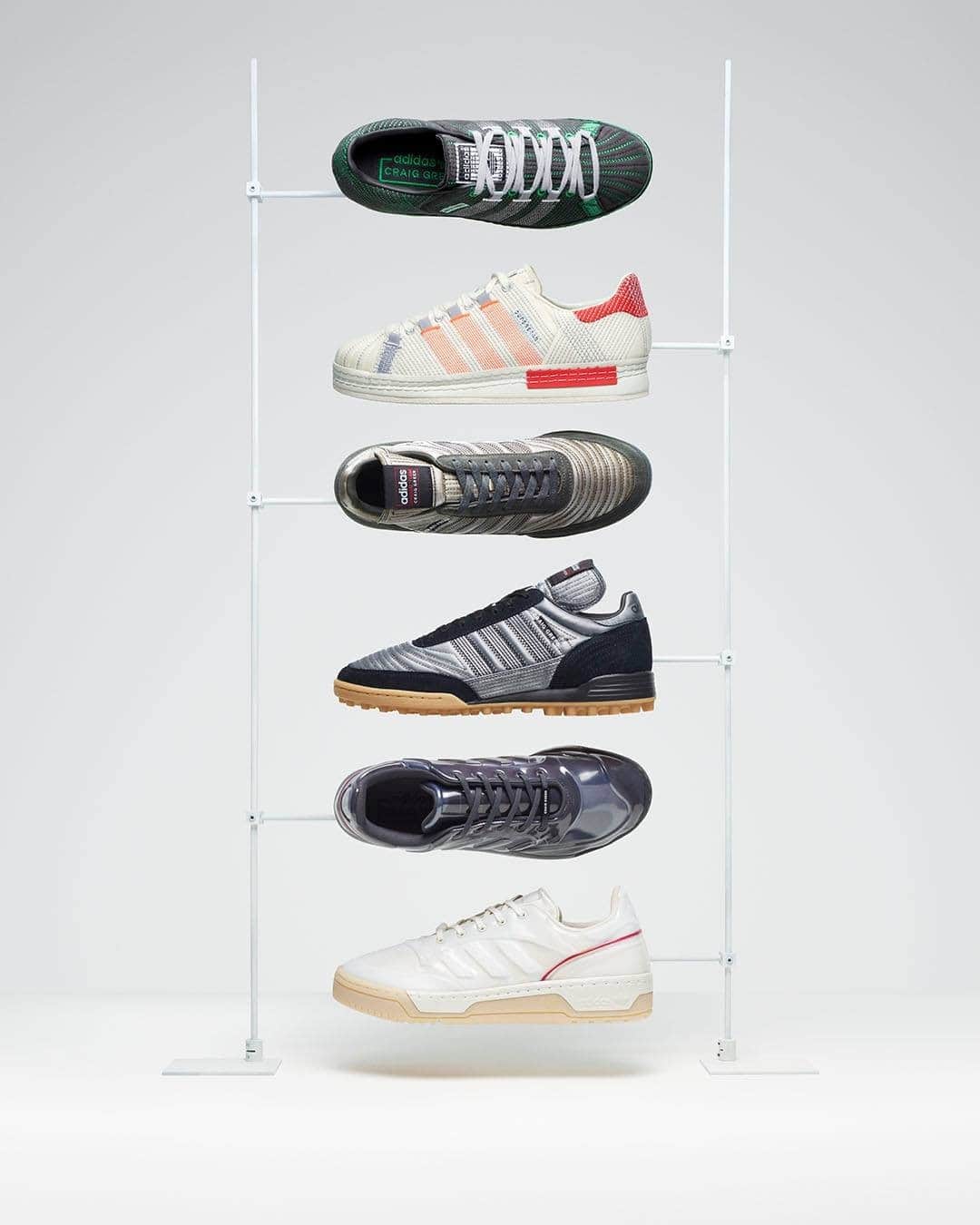 adidas Originalsのインスタグラム：「The second season of adidas Originals by @craig__green is a celebration of freedom in design. Quilting, emboldened stitching and anatomical influences drop the designer’s trademark creative touch on a trio of classic silhouettes.  Available online and in stores from November 7th.  See more at: adidas.com/craig_green」