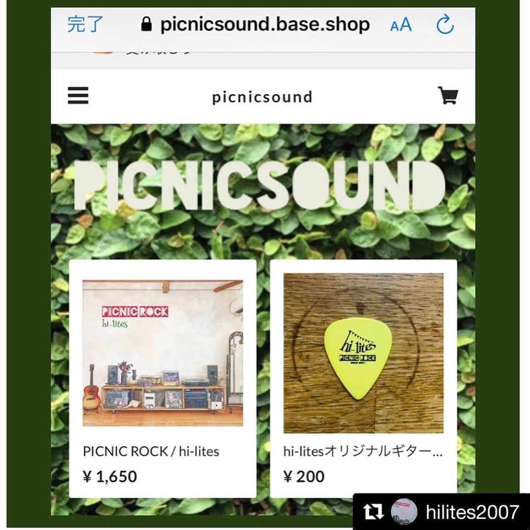 のインスタグラム：「【お知らせ】 picnicsound.base.shop こちらからCDが簡単にご購入出来る様になりました。hi-lites（若森さちこ / 佐藤大剛）で2017年にリリースした「PICNIC ROCK」と、Cousinly（岩崎なおみ / 若森さちこ）で2018年にリリースした「Cousinly」どちらもお気に入りの作品です！ぜひお求め下さいませ。  #Repost @hilites2007 with @get_repost ・・・ 物販サイトを開設致しました。こちらでhi-lites（若森さちこ/佐藤大剛）のCDとギターピックを取り扱っています🎸  ネット配信やサブスクなんかでとても便利な世の中になりましたが、たまにはその手触りなんかも音楽と一緒に記憶に留めて頂きたいと思ったり。するわけです。  ご購入はこちらのURLから picnicsound.base.shop」