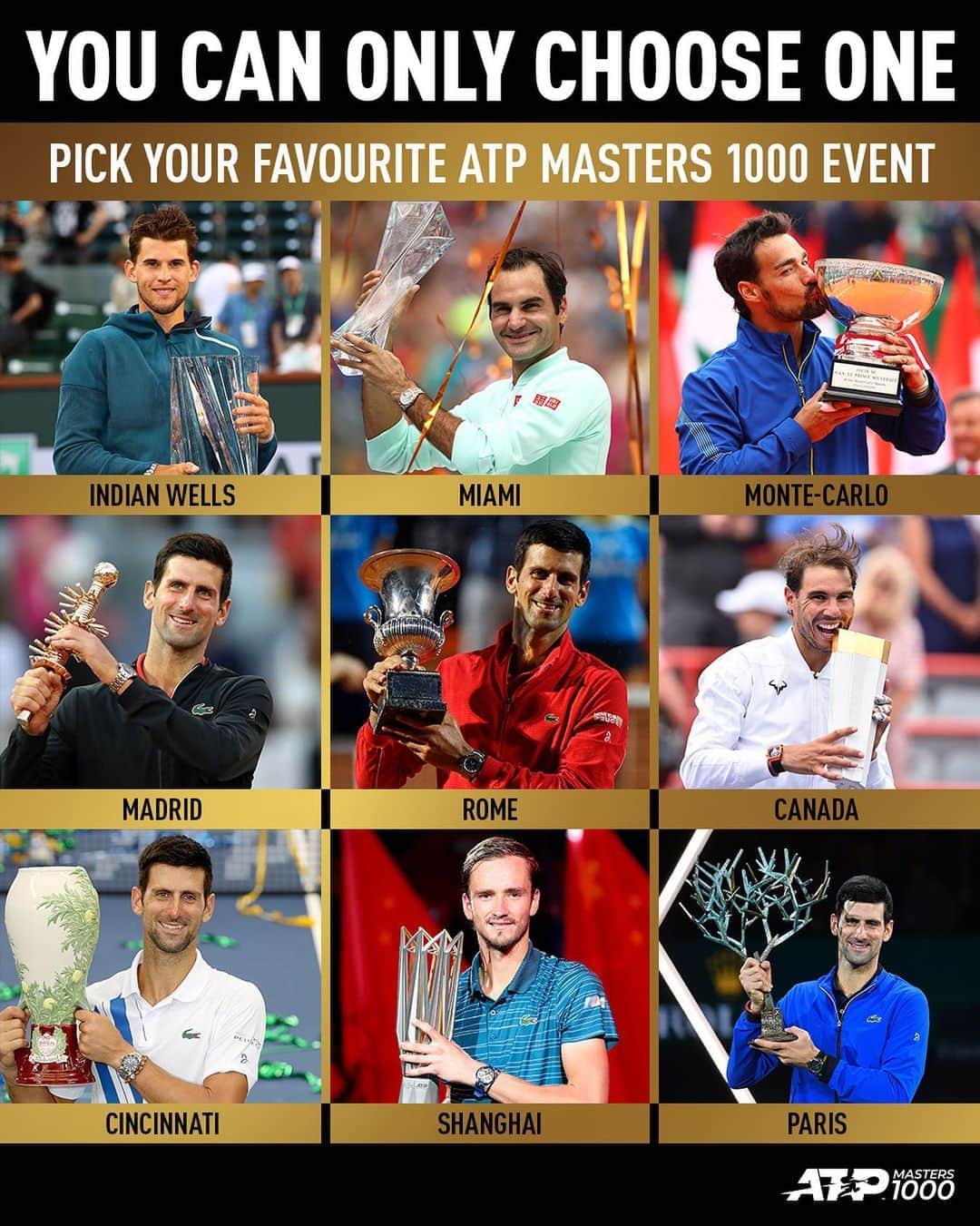 ATP World Tourさんのインスタグラム写真 - (ATP World TourInstagram)「Which is the Master of the Masters? 😉」11月3日 0時34分 - atptour
