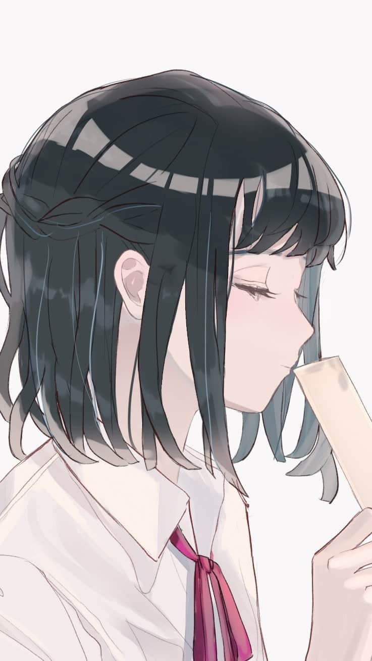 古屋玲奈のインスタグラム：「点描の唄/Mrs. GREEN APPLE(feat.井上苑子)  点描の唄を歌わせて頂きました。男声は夜明けと蛍の音源をして頂いた方です。(@shio_b_hybrid )めちめち上手い方です。女声が邪魔している気しかしないのですが、頑張りました( º﹏º｡ )…。 並びにピアノの音源はその御友人様に弾いて頂いております。(@aritaka_1010 ) イラストはゆゆさんのフリーアイコンより、 関係して頂いた全ての皆様、ありがとうございました。  来年の夏は、より素敵な夏になるように願っております。」
