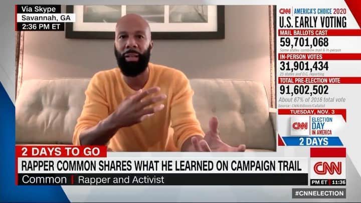 コモンのインスタグラム：「We must Organize and we must Vote. Let us Vote in honor of Oscar Grant, Tamir Rice, Breonna Taylor, Sandra Bland, George Floyd, Stephon Clark, Rekia Boyd, Eric Garner, Aiyana Jones, Mike Brown, Korryn Gaines, Freddie Gray, Laquan McDonald, Walter Scott and so many of our other brothers and sisters murdered by police. We can change things together!」