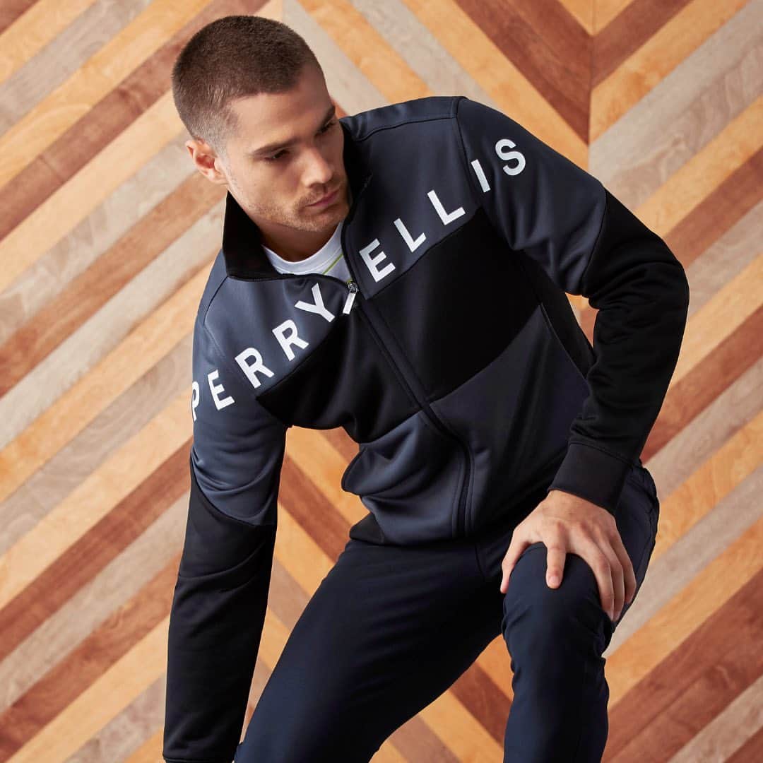 ペリーエリスのインスタグラム：「On your marks, get set, go! Introducing the Color Block Track Jacket. Much more than your standard layering piece - versatile with a soft touch, this jacket makes any look a bit more sporty. #LifeReadySince1976」