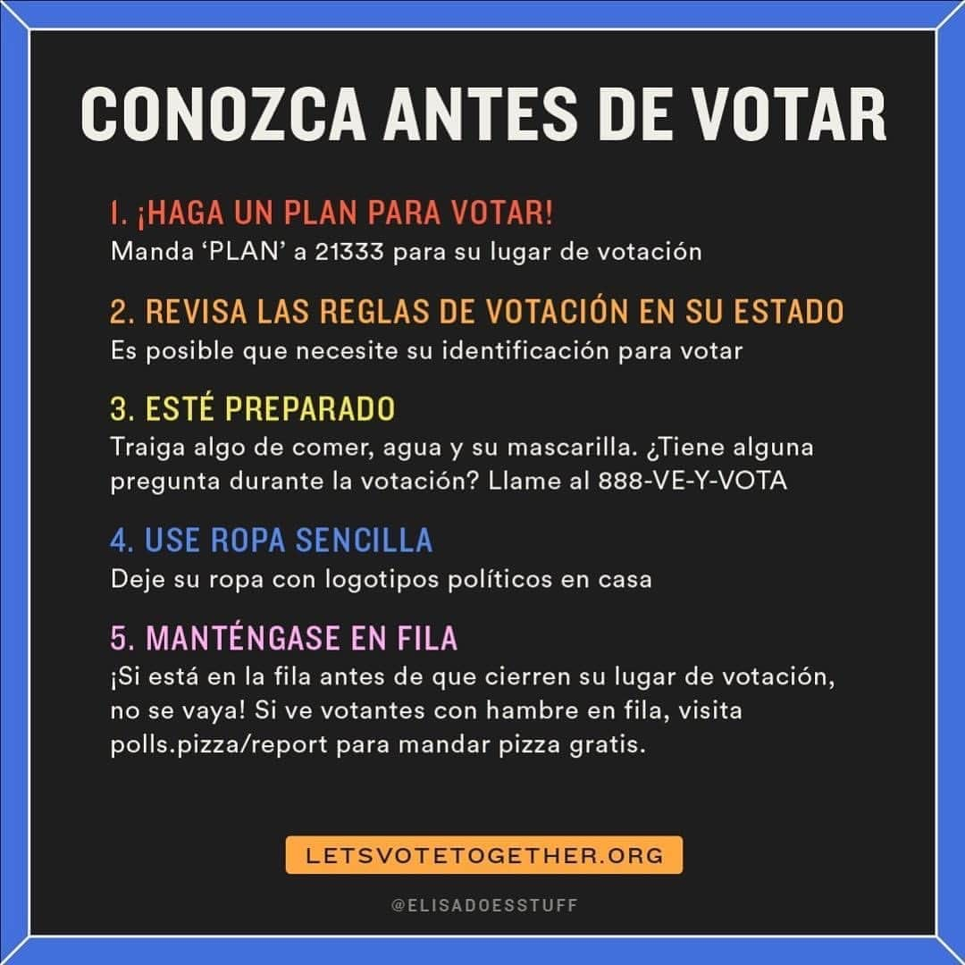 エヴァ・ロンゴリアさんのインスタグラム写真 - (エヴァ・ロンゴリアInstagram)「Voting in person? Here's your checklist for the polls. Go to the link in my bio for more information and some #electionactions you can do if you've already voted (volunteer and check on your friends!). Let's go!」11月3日 9時43分 - evalongoria