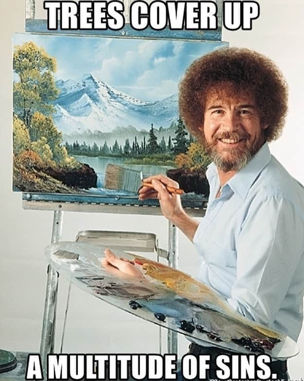 ジョン・キャメロン・ミッチェルさんのインスタグラム写真 - (ジョン・キャメロン・ミッチェルInstagram)「Climate change advice from #BobRoss」11月3日 9時32分 - johncameronmitchell