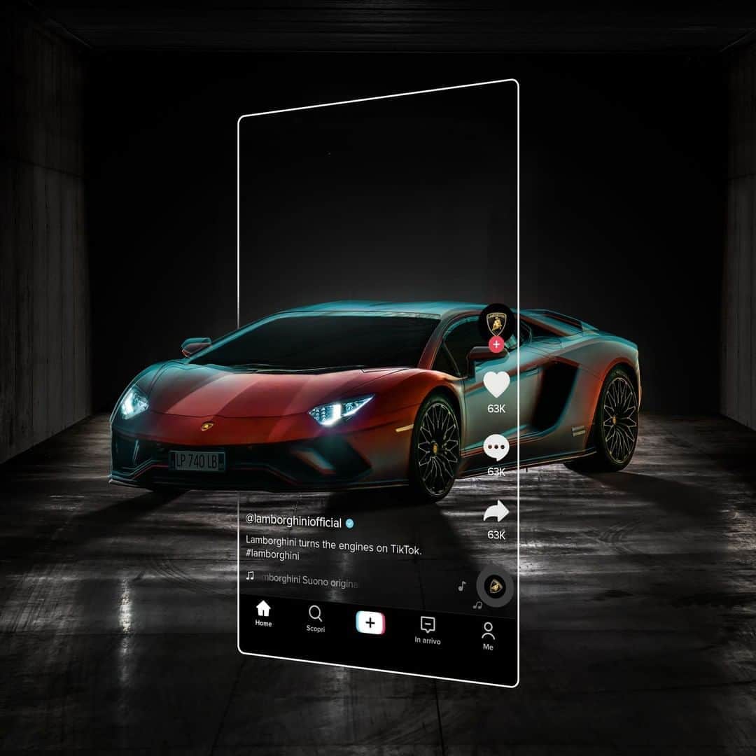 ランボルギーニのインスタグラム：「There is a new place where you can hear the sound of Lamborghinis zooming.  Find us on TikTok.  #Lamborghini」